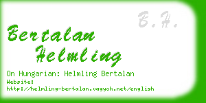 bertalan helmling business card